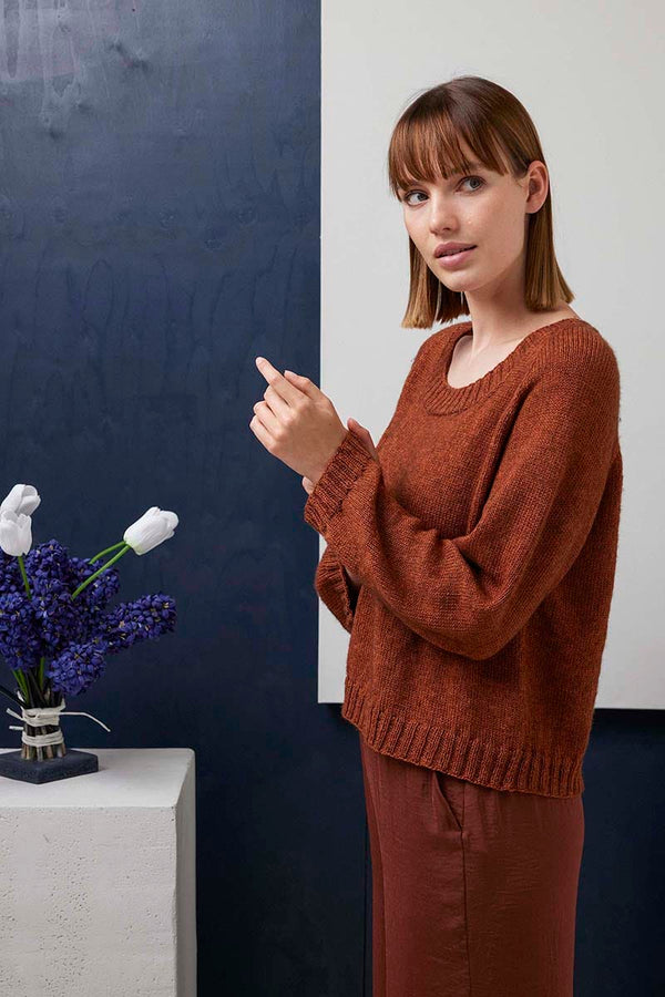 LINDE Top-down Sweater Pattern Kit in VAYA by LANGYARNS | Fatto a Mano 288-038