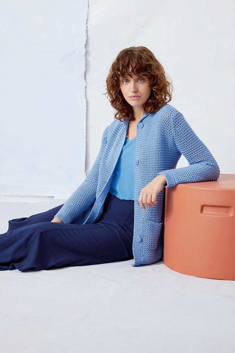 Lang Yarns Knitting Pattern LYSETTE Cardigan Pattern Bundle in Oceania by LANGYARNS | Fatto a Mano 284-015