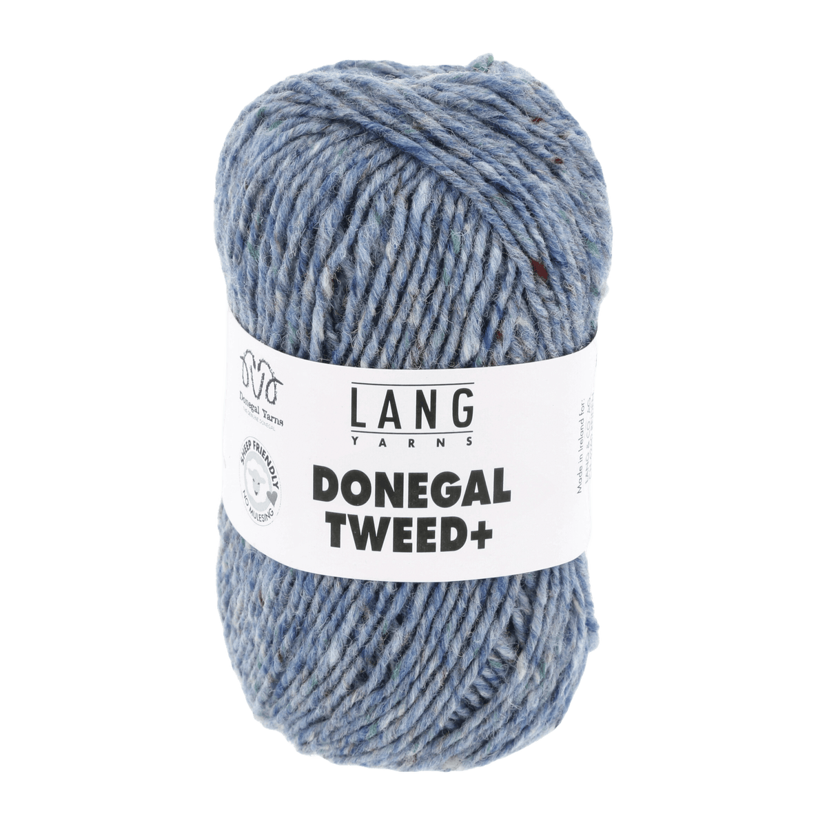 Lang Yarns Knitting Pattern Man's Size - 2 balls / light blue 1143.0020 ALEC Hat Mens Pattern Bundle in Donegal Tweed+ by LANGYARNS | Punto 87-088