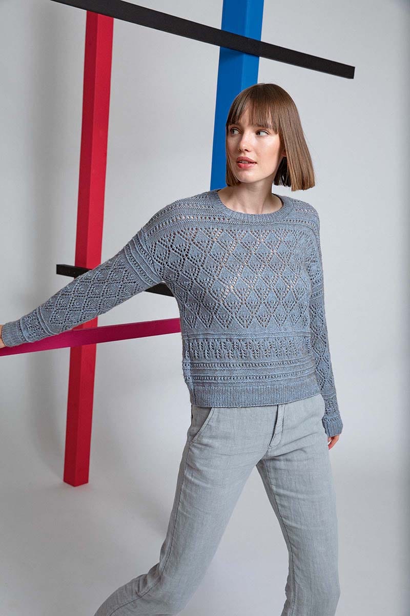 Lang Yarns Knitting Pattern MINA Sweater Pattern Bundle in Vaya by LANGYARNS | Fatto a Mano 280-022