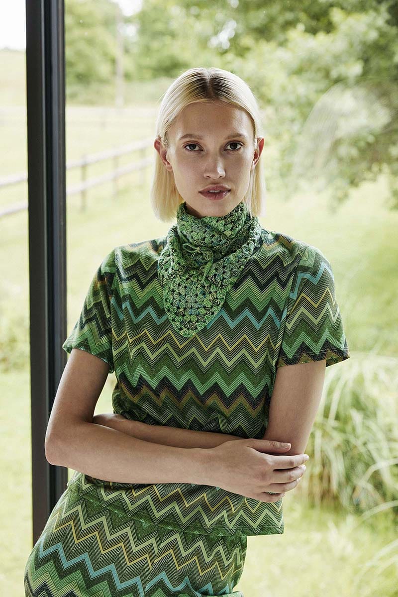 Lang Yarns Knitting Pattern MORNING MEDITATION Bandana Pattern Bundle in Footprints by LANGYARNS | WOOLADDICTS #14-024