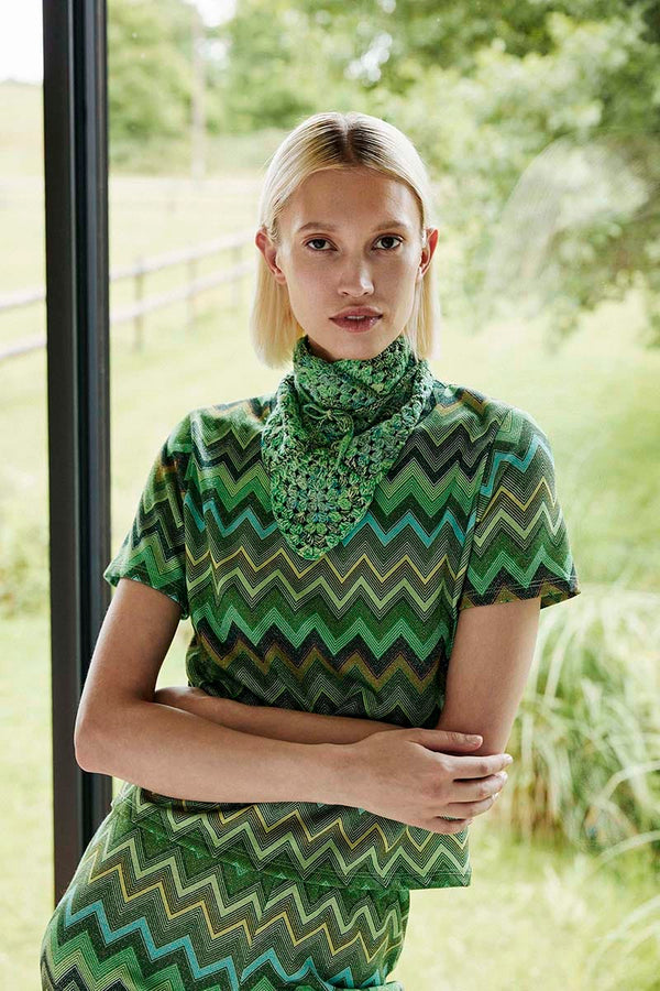 MORNING-MEDITATION Crochet Bandana Pattern Kit in FOOTPRINTS by WOOLADDICTS | WOOLADDICTS #14-024