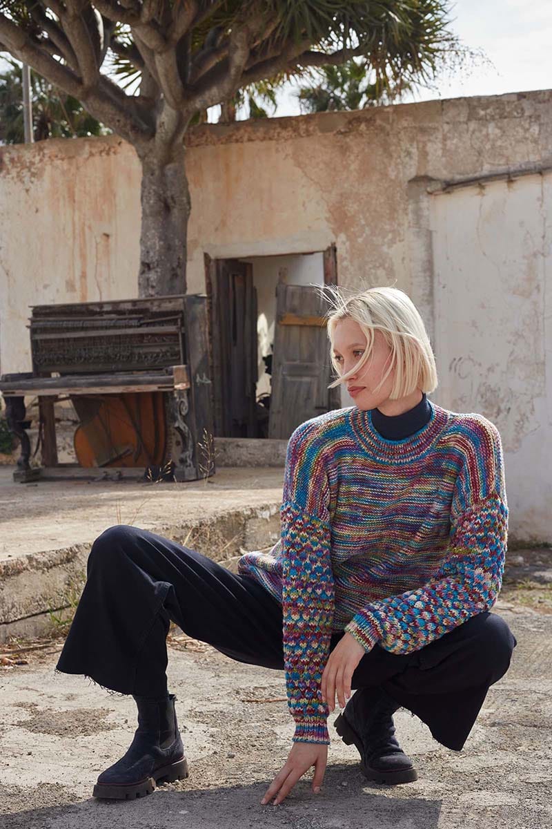 Lang Yarns Knitting Pattern MOVEDAY Sweater Pattern Bundle in Move 8ply by LANGYARNS | Punto 79-008