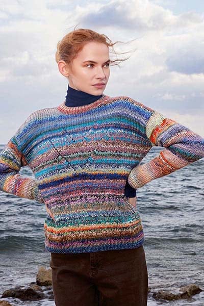 Lang Yarns Knitting Pattern NADIA Sweater Pattern Bundle in Infinity by LANGYARNS | Punto 85