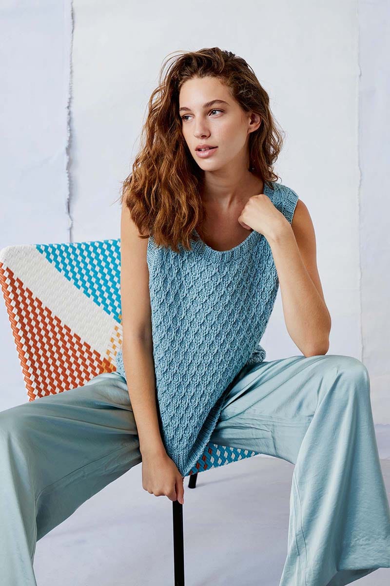Lang Yarns Knitting Pattern NARA Slipover Pattern Bundle in Amira by LANGYARNS | Fatto a Mano 284-004