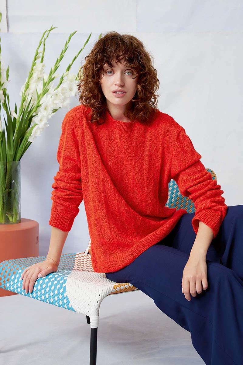 Lang Yarns Knitting Pattern NELLNA Sweater Pattern Bundle in Ananas by LANGYARNS | Fatto a Mano 284-025