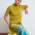 Lang Yarns Knitting Pattern NIEVES Short-sleeved sweater Pattern Bundle in Ananas by LANGYARNS | Fatto a Mano 284-028
