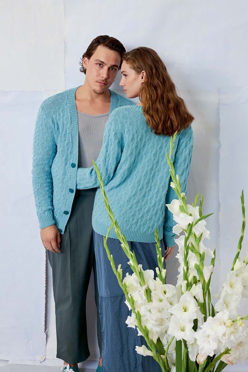 Lang Yarns Knitting Pattern NIKA Unisex cardigan Pattern Bundle in Norma by LANGYARNS | Fatto a Mano 284-005