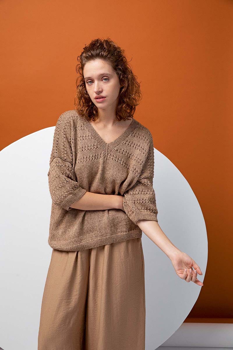 Lang Yarns Knitting Pattern ODA Sweater Pattern Bundle in Vaya by LANGYARNS | Fatto a Mano 280-026