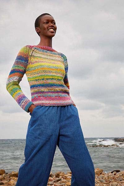 Lang Yarns Knitting Pattern ODINA Sweater Pattern Bundle in Infinity by LANGYARNS | Punto 85