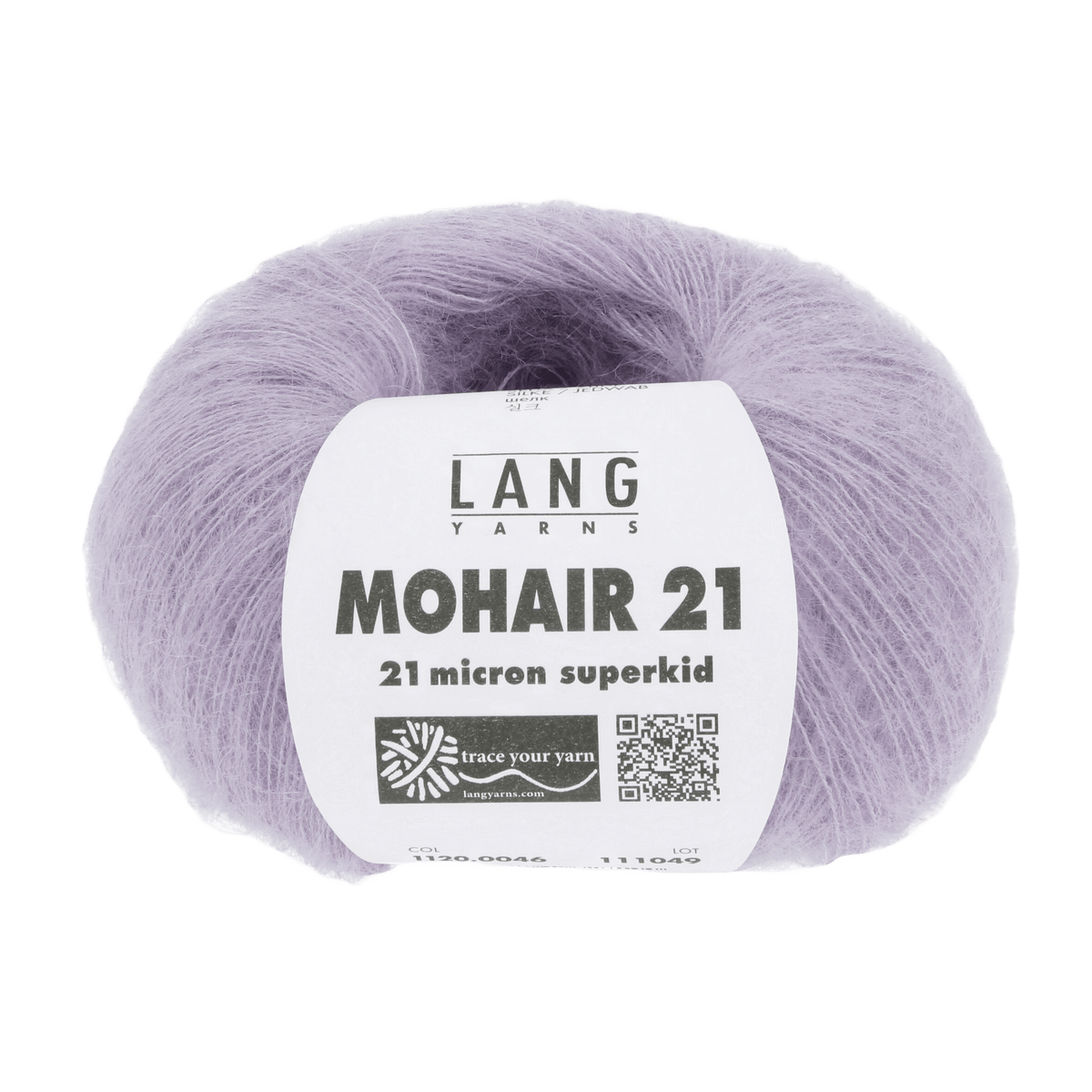 Lang Yarns Knitting Pattern one size - 1 balls / lilac 1120.0046 TUANA Long wristwarmers Pattern Bundle in Mohair 21 by LANGYARNS | Fatto a Mano 280-002