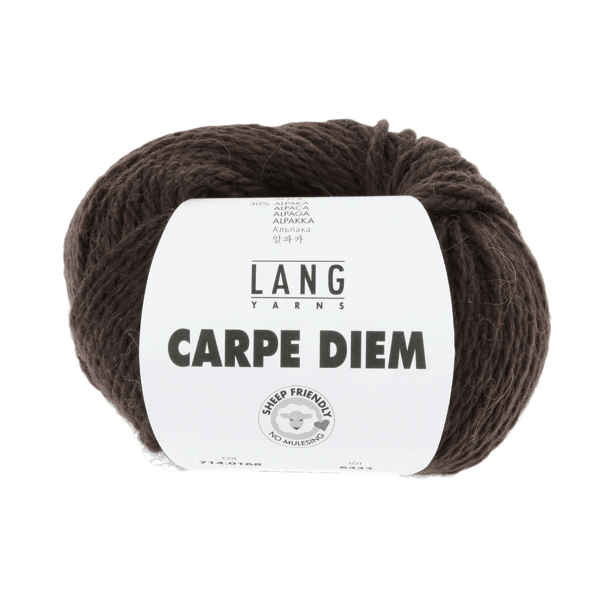 Lang Yarns Knitting Pattern one size - 14 balls / chocolate 714.0168 NICOLE Top Down Sweater Pattern Bundle in Carpe Diem by LANGYARNS | Fatto a Mano 286-082
