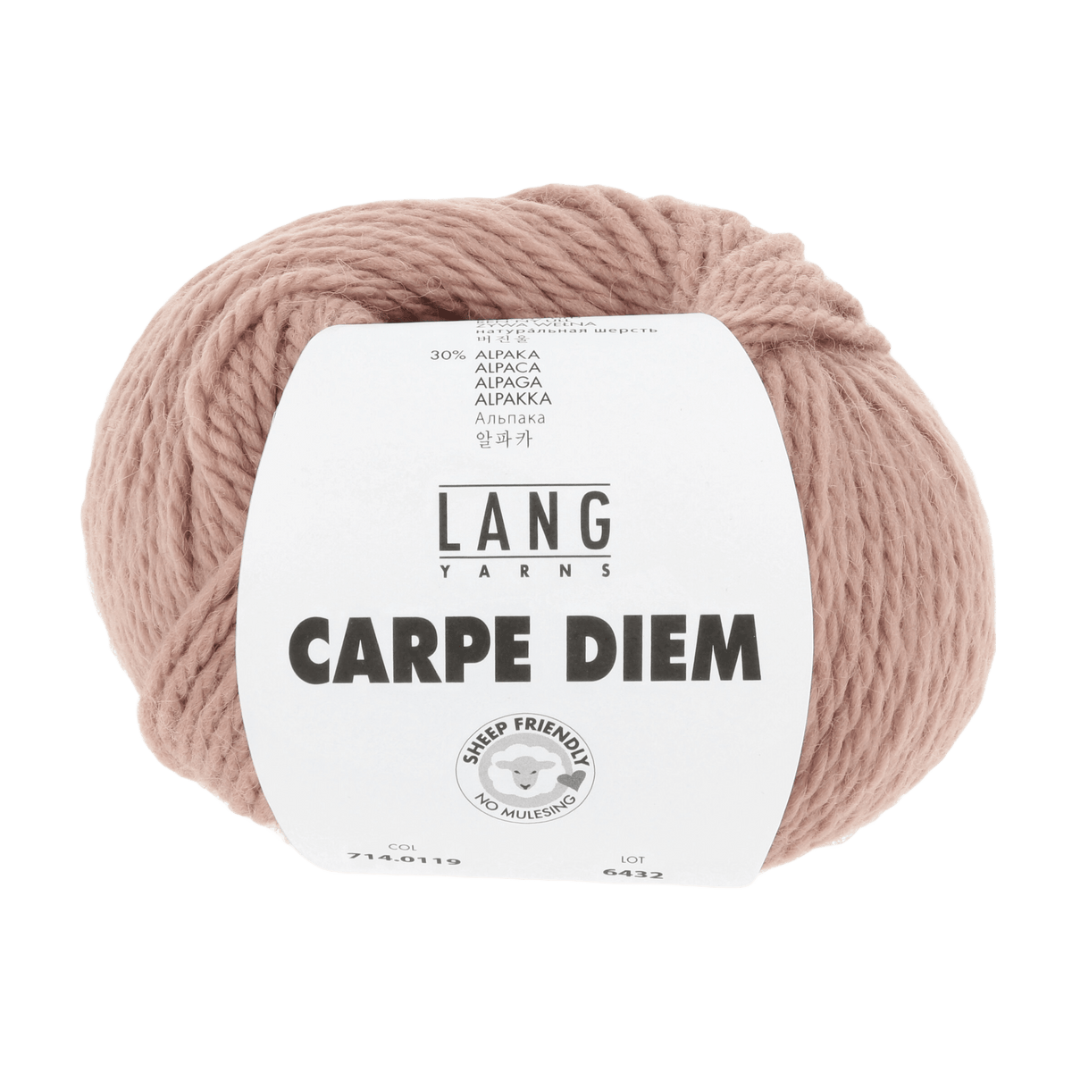Lang Yarns Knitting Pattern one size - 14 balls / powder pink 714.0119 NICOLE Top Down Sweater Pattern Bundle in Carpe Diem by LANGYARNS | Fatto a Mano 286-082