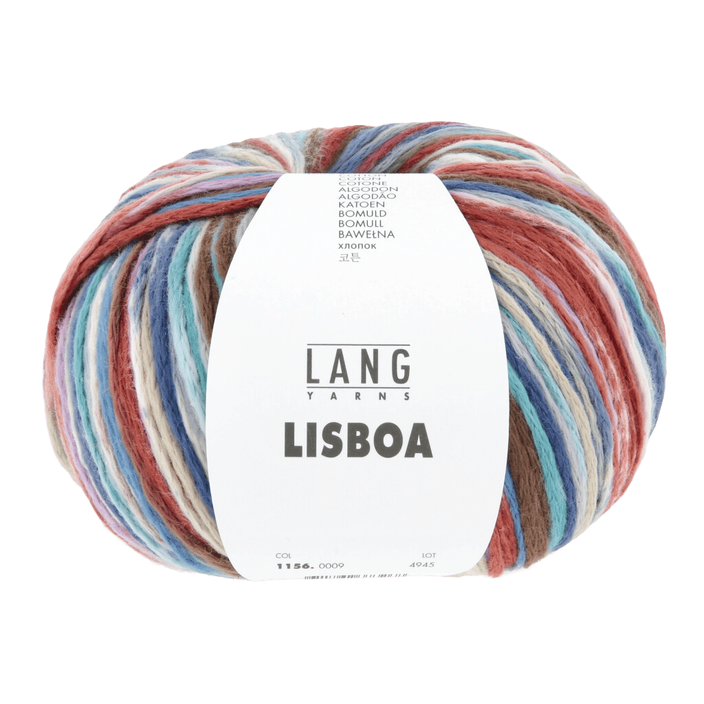 Lang Yarns Knitting Pattern one size - 3 balls / marine/rust/brown/lavender 1156.0009 VASILIA Sweater Pattern Bundle in Lisboa by LANGYARNS | Punto 91-003