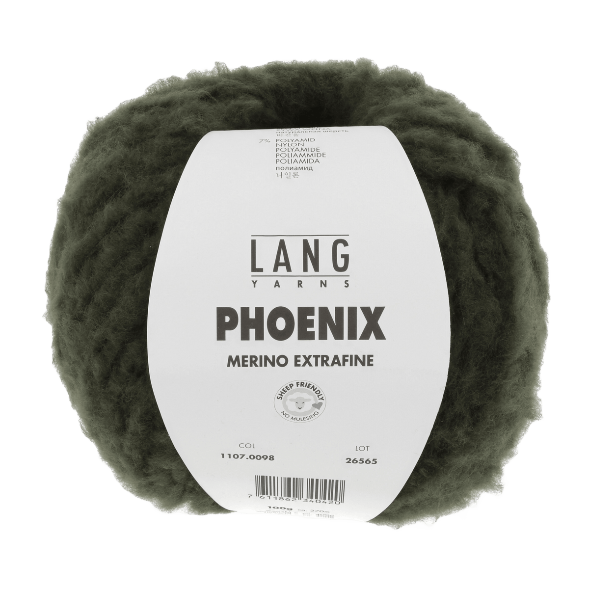 Lang Yarns Knitting Pattern one size - 4 balls / dark olive 1107.0098 MEGHAN Pattern Bundle in PHOENIX by LANGYARNS | Punto 65-003