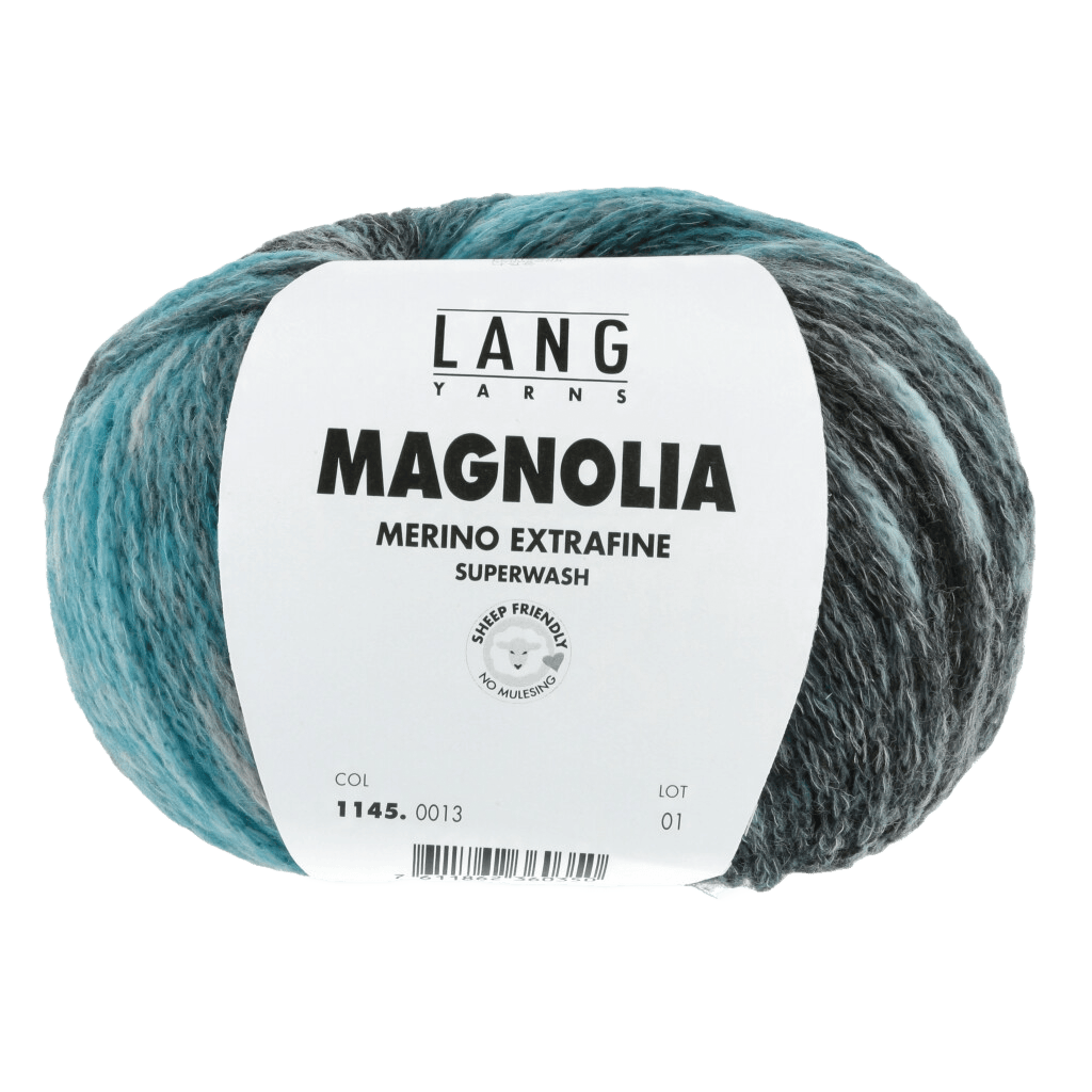 Lang Yarns Knitting Pattern one size - 4 balls / petrol/turquoise/grey 1145.0013 FEDERIKE Crocheted cape Pattern Bundle in Magnolia by LANGYARNS | Punto 74-003