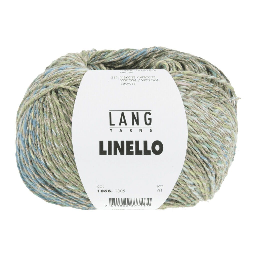 Lang Yarns Knitting Pattern one size - 5 balls / indigo/petrol/olive 1066.0305 Yumi Crochet Sweater Pattern Bundle in Linello by LANGYARNS | Fatto a Mano 288-029