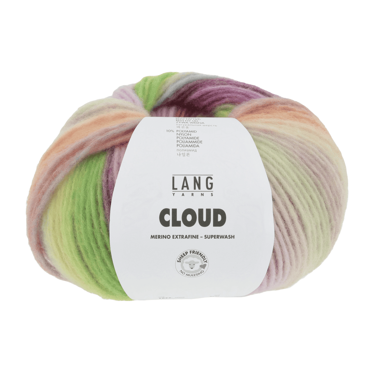 Lang Yarns Knitting Pattern onesize - 3 balls / purple/green/blue 1077.0009 DOLLY Collar Pattern Bundle in Cloud by LANGYARNS | Punto 73-007