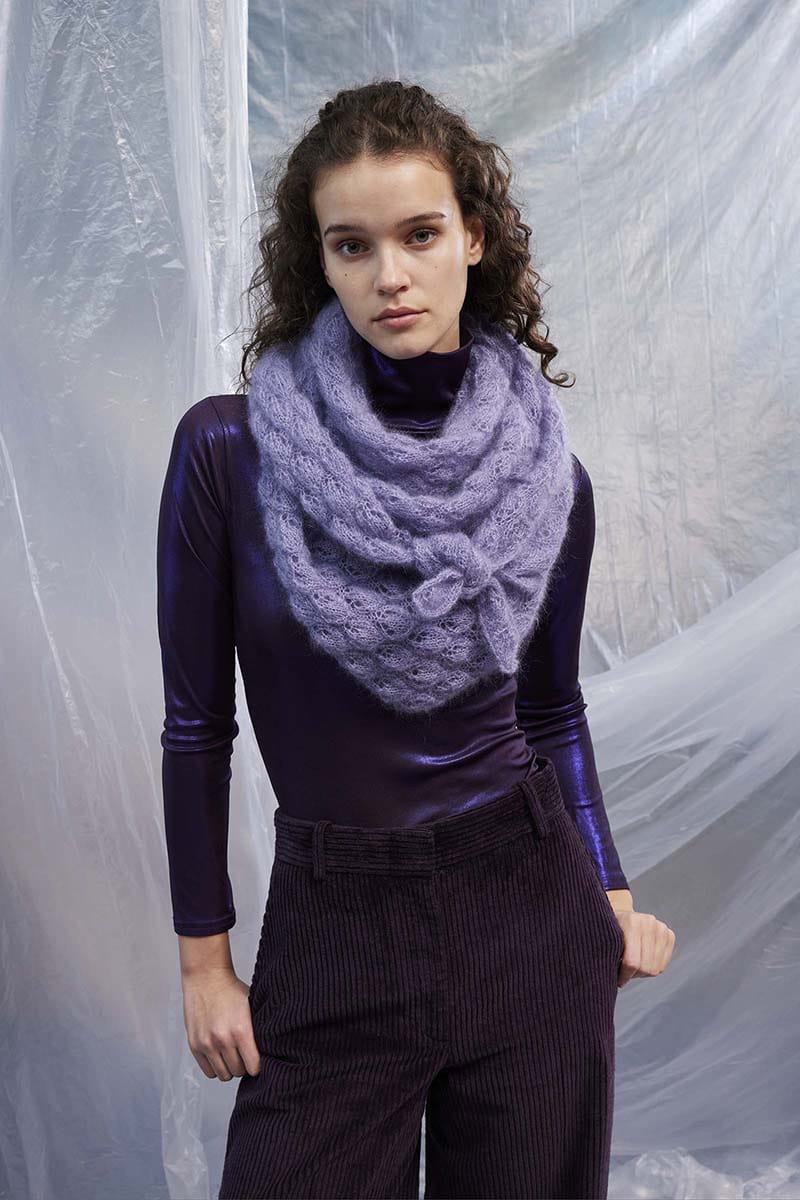 Lang Yarns Knitting Pattern ORLANA Triangular shawl Pattern Bundle in Mohair Luxe by LANGYARNS | Fatto a Mano 286-058