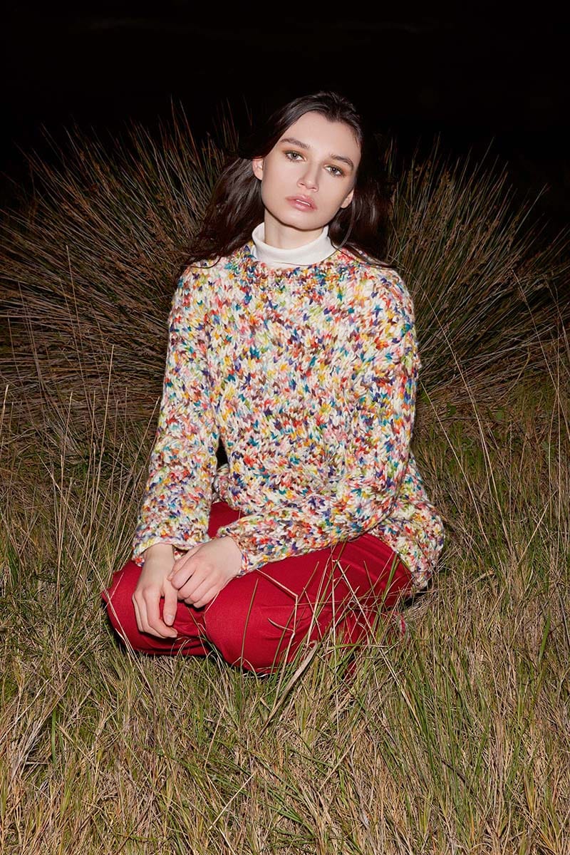 Lang Yarns Knitting Pattern PAIGE Sweater Pattern Bundle in Mosaic by LANGYARNS | Punto 84-022