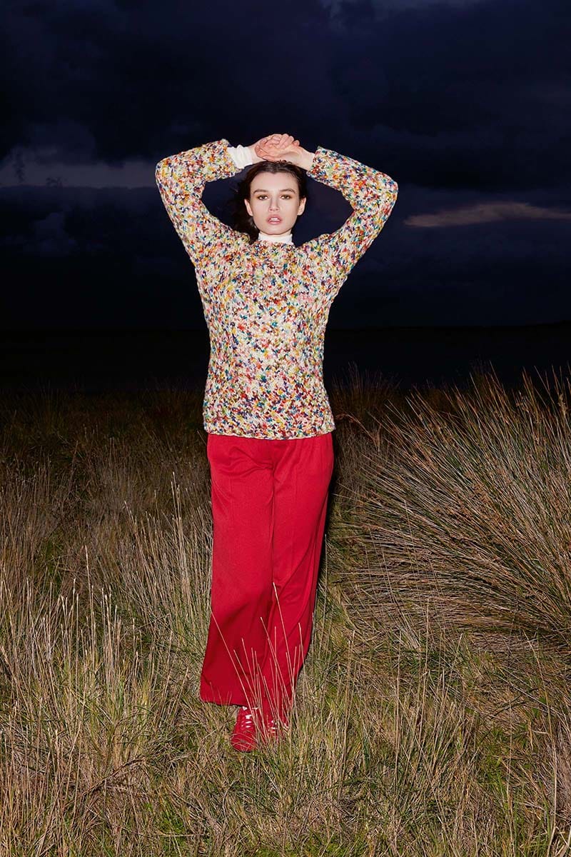 Lang Yarns Knitting Pattern PAIGE Sweater Pattern Bundle in Mosaic by LANGYARNS | Punto 84-022