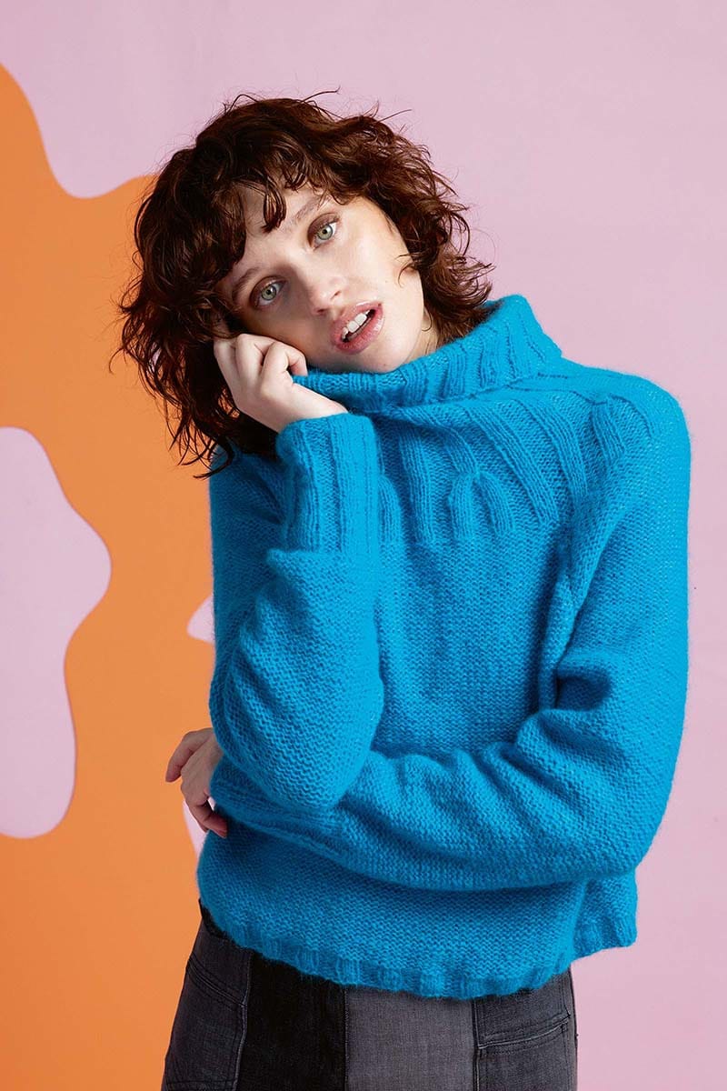 Lang Yarns Knitting Pattern PANDORA Sweater Pattern Bundle in Malou Light by LANGYARNS | Fatto a Mano 282-002