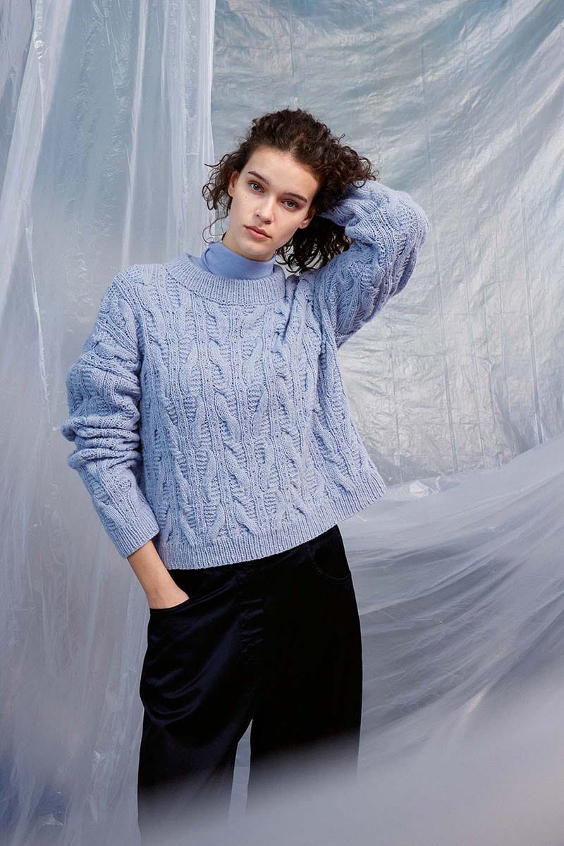 Lang Yarns Knitting Pattern PEARL Sweater Pattern Bundle in Lambswool by LANGYARNS | Fatto a Mano 286-086