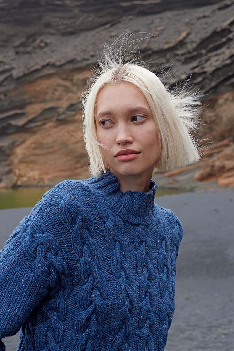 Lang Yarns Knitting Pattern PHILIPPA Sweater Pattern Bundle in DONEGAL TWEED+ by LANGYARNS | Punto 77-007