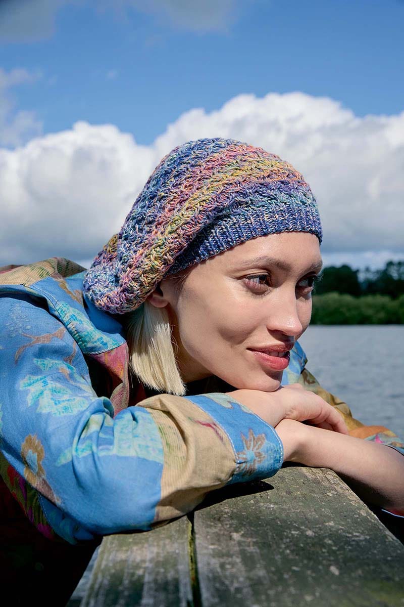 Lang Yarns Knitting Pattern POLINA Slouchy beret Pattern Bundle in Illusion by LANGYARNS | Punto 81-004