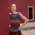 Lang Yarns Knitting Pattern POPPY Crochet T-Shirt Pattern Bundle in Quattro Degradé by LANGYARNS | Punto 91-007