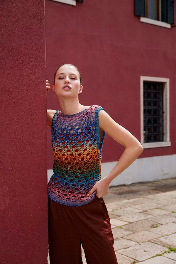 POPPY Crochet T-Shirt Pattern Kit in QUATTRO DEGRADÉ by LANGYARNS | Punto 91-007