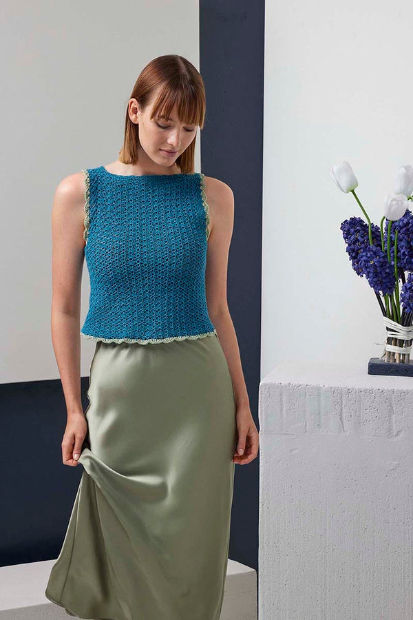 PRUDENCE Crochet Top Pattern Kit in BABY COTTON by LANGYARNS | Fatto a Mano 288-030