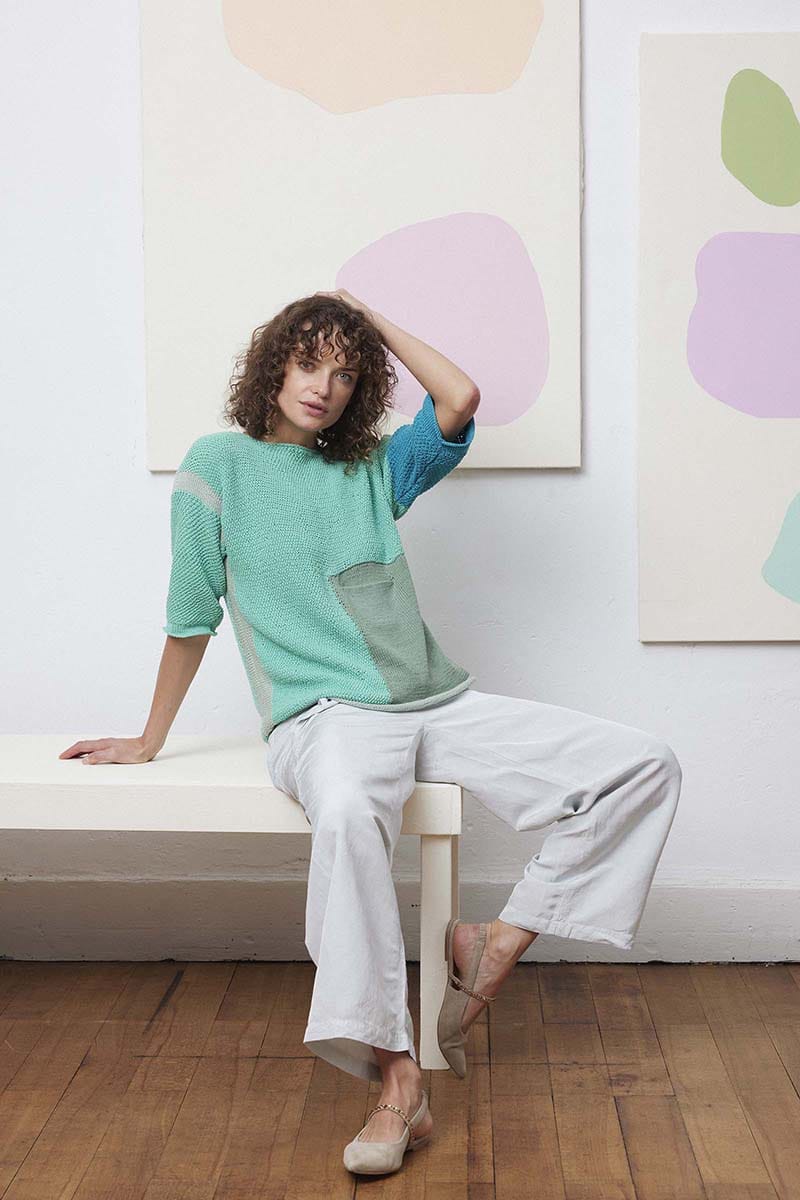 Lang Yarns Knitting Pattern Querida Sweater Pattern Bundle in Oceania by LANGYARNS | Fatto a Mano 288-018