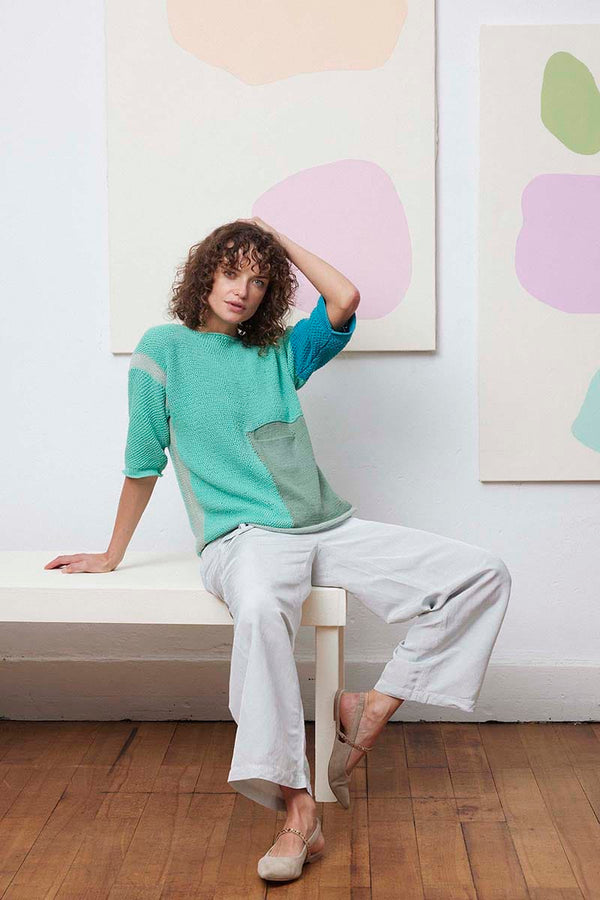 QUERIDA Sweater Pattern Kit in OCEANIA by LANGYARNS | Fatto a Mano 288-018