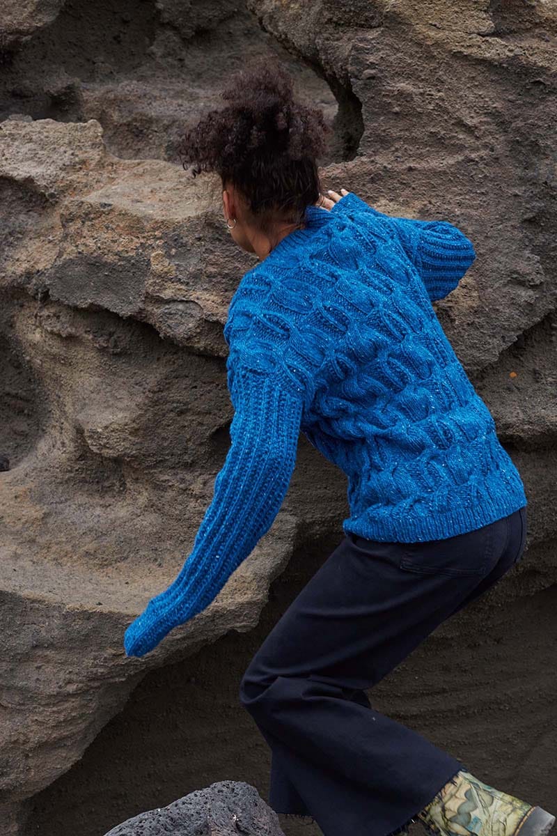 Lang Yarns Knitting Pattern RAHEL Sweater Pattern Bundle in DONEGAL TWEED+ by LANGYARNS | Punto 77-008