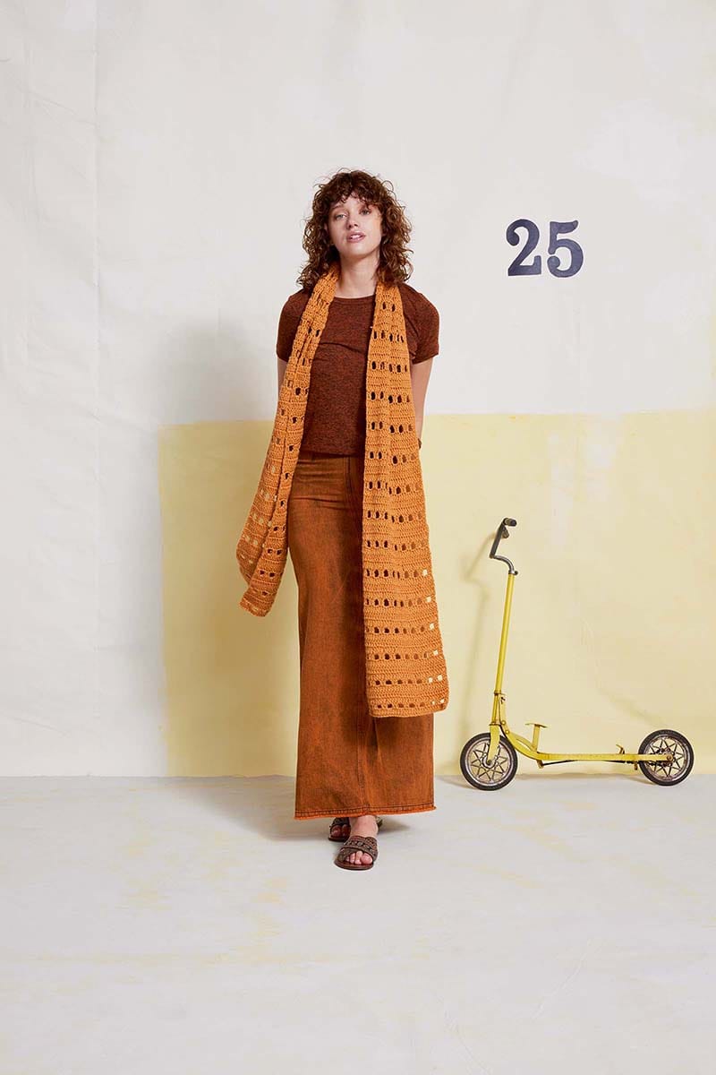 Lang Yarns Knitting Pattern RHEA Crochet scarf Pattern Bundle in Amira by LANGYARNS | Fatto a Mano 284-049