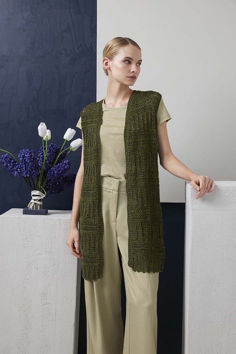 Lang Yarns Knitting Pattern Robin Vest Pattern Bundle in Duett by LANGYARNS | Fatto a Mano 288-026