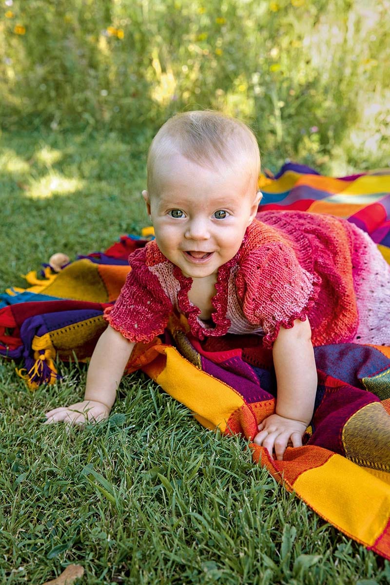 Lang Yarns Knitting Pattern Romper dress Pattern Bundle in BABY COTTON COLOUR by LANGYARNS | Punto 56-007