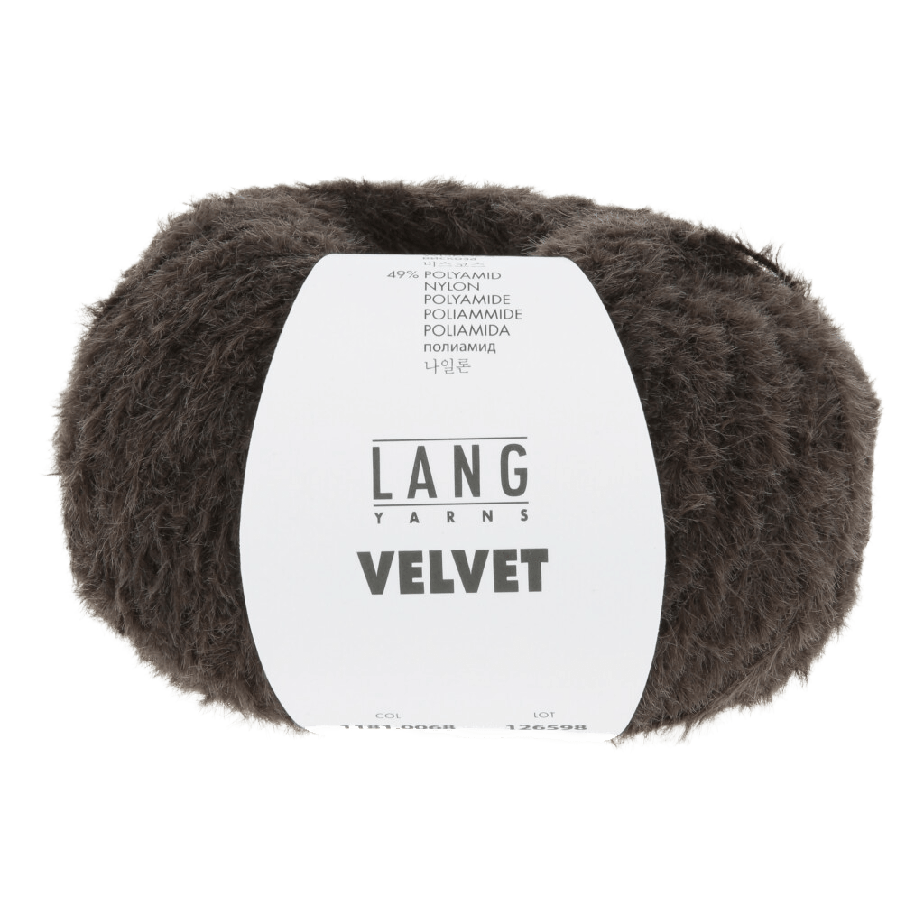 Lang Yarns Knitting Pattern S.M - 6 balls / dark brown 1181.0068 Hedi Cardigan Pattern Bundle in Velvet by LANGYARNS | Fatto a Mano 288-040