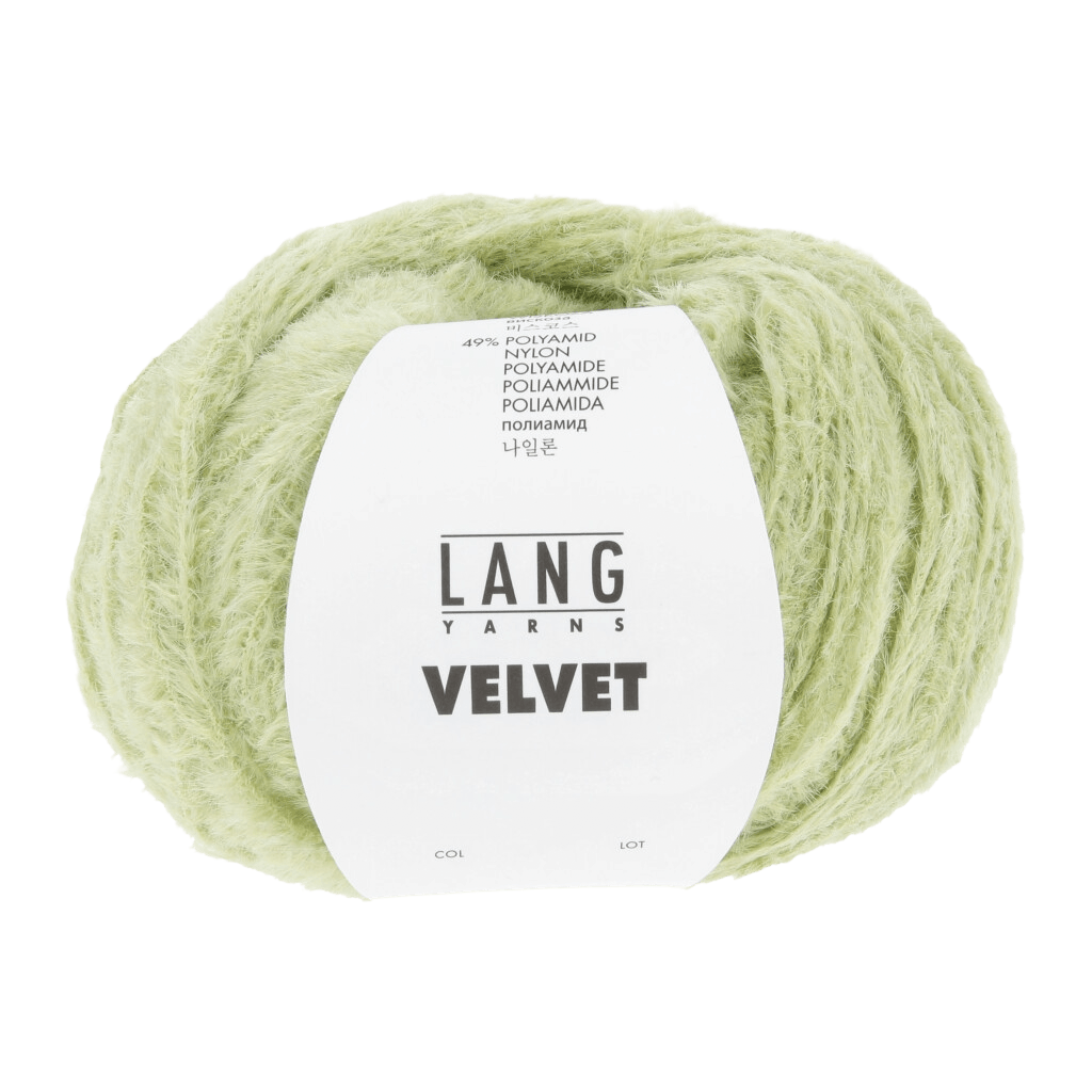 Lang Yarns Knitting Pattern S.M - 6 balls / light green 1181.0016 Hedi Cardigan Pattern Bundle in Velvet by LANGYARNS | Fatto a Mano 288-040