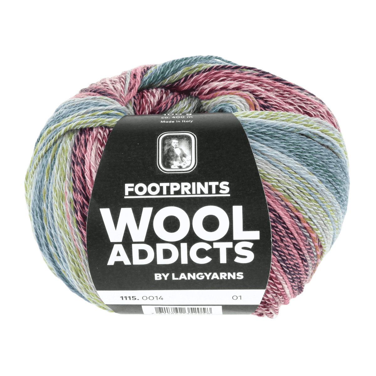 Lang Yarns Knitting Pattern S36-39 - 1 balls / blue/wine/rose 1115.0014 SERENADE Socks Pattern Bundle in Footprints by LANGYARNS | WOOLADDICTS #16-019