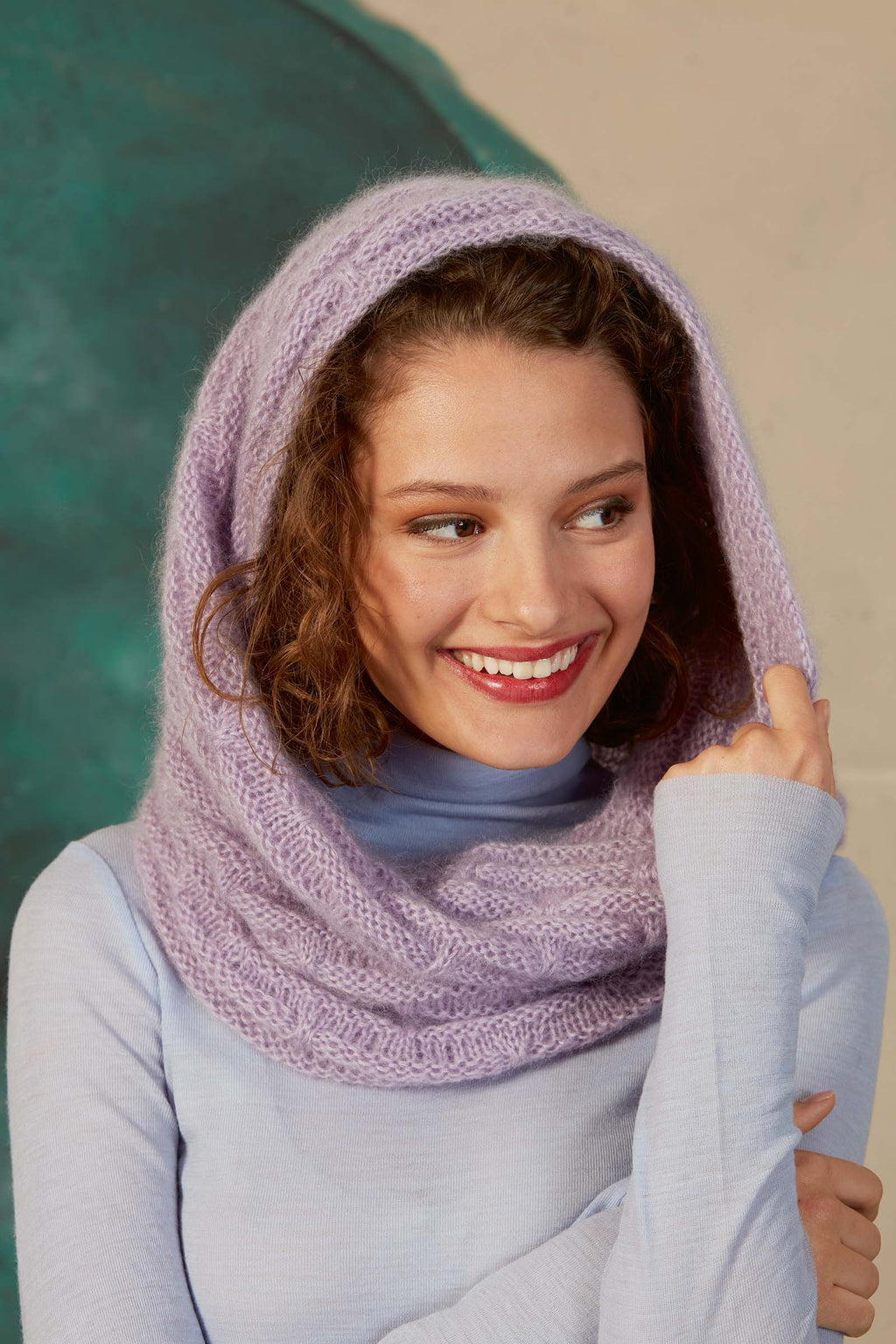 Lang Yarns Knitting Pattern SASKIA Cowl Pattern Bundle in MOHAIR 21 by LANGYARNS | Fatto a Mano 278-023