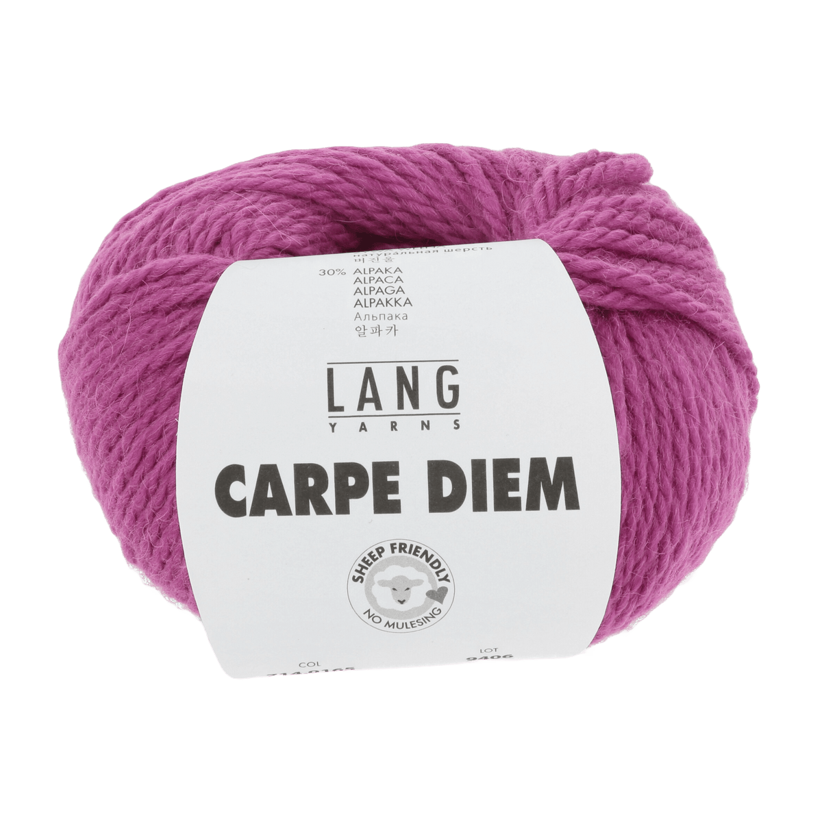 Lang Yarns Knitting Pattern Small - 10 balls / fuchsia 714.0165 IDA Top Down Sweater Pattern Bundle in Carpe Diem by LANGYARNS | Fatto a Mano 282-025