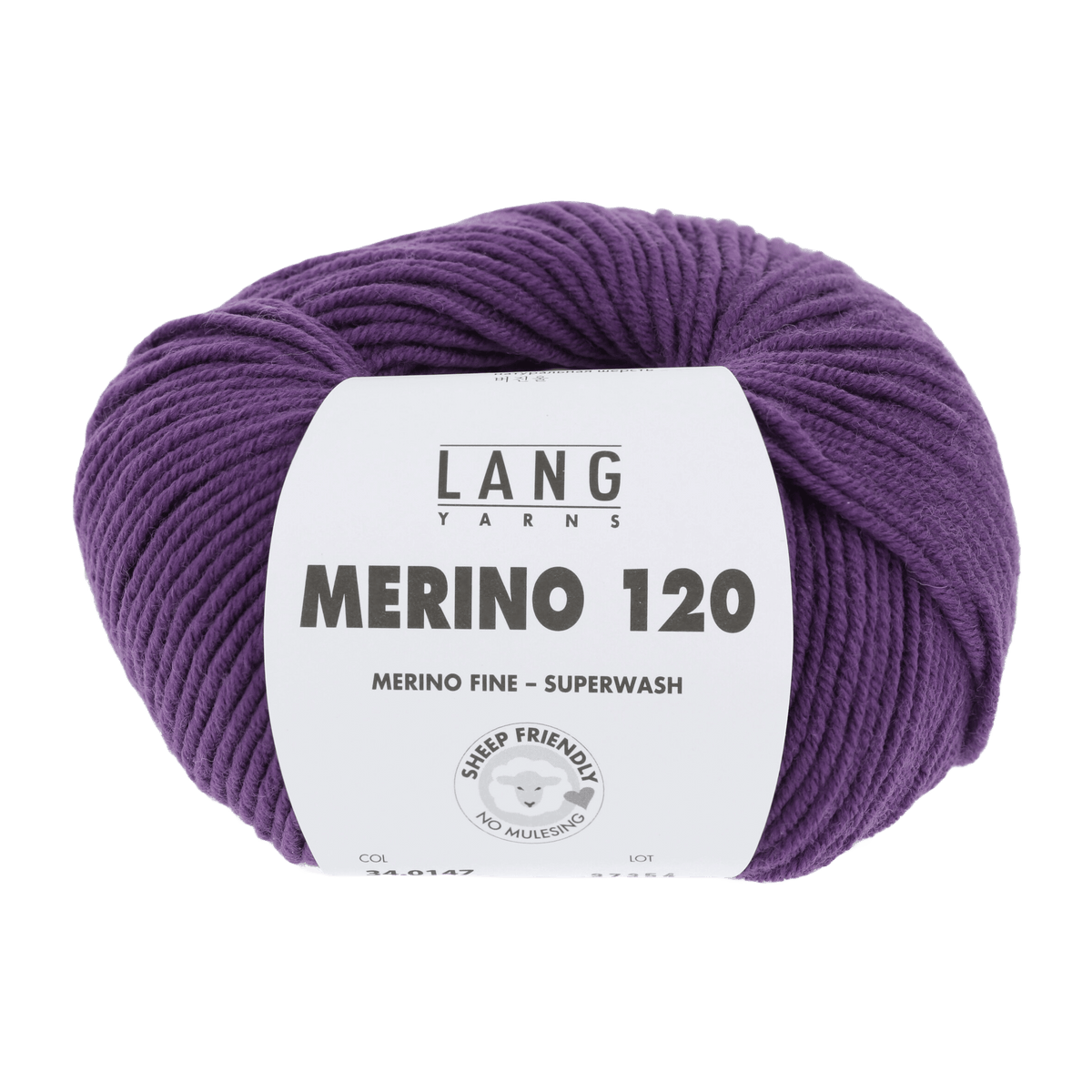 Lang Yarns Knitting Pattern Small - 10 balls / lilac 34.0147 Ladies' sweater Pattern Bundle in MERINO 120 by LANGYARNS | Punto 55-004
