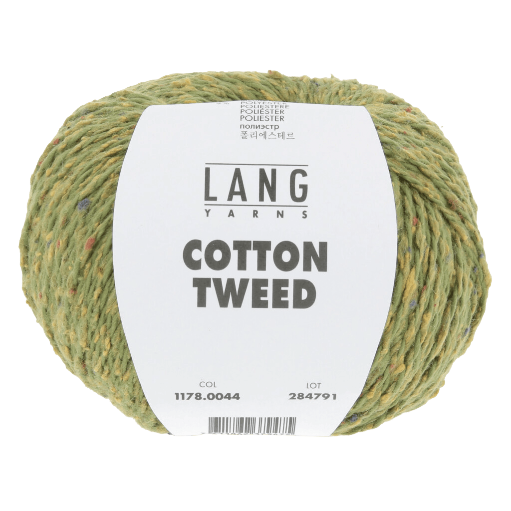Lang Yarns Knitting Pattern Small - 10 balls / lime 1178.0044 CASSIE Cardigan Pattern Bundle in Cotton Tweed by LANGYARNS | Punto 90-006