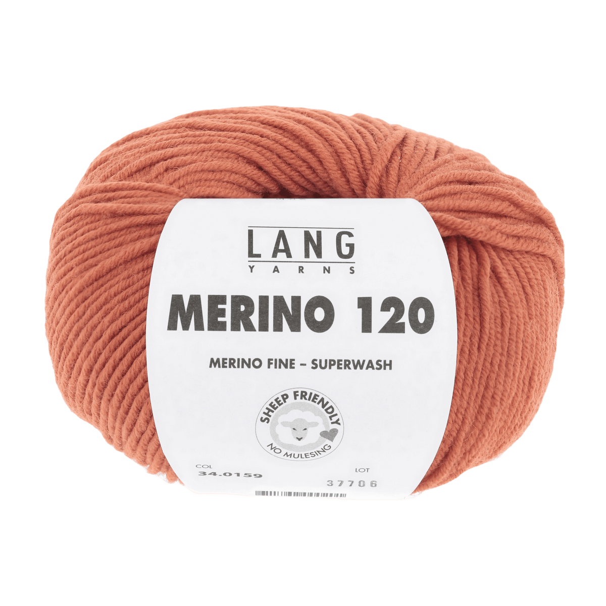 Lang Yarns Knitting Pattern Small - 10 balls / tangarine 34.0159 Ladies' sweater Pattern Bundle in MERINO 120 by LANGYARNS | Punto 55-004
