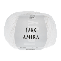 Lang Yarns Knitting Pattern Small - 11 balls / white 933.0001 LOTTA Pullover with hood Pattern Bundle in Amira by LANGYARNS | Fatto a Mano 280-014