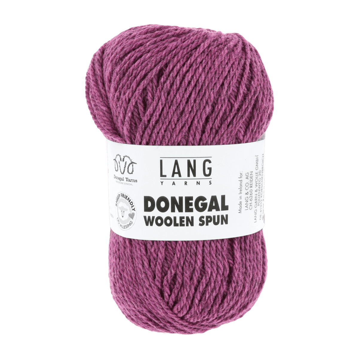 Lang Yarns Knitting Pattern Small - 12 balls / berry 1172.0066 KAEL Unisex Cardigan Pattern Bundle in Donegal Woolen Spun by LANGYARNS | Punto 87-267