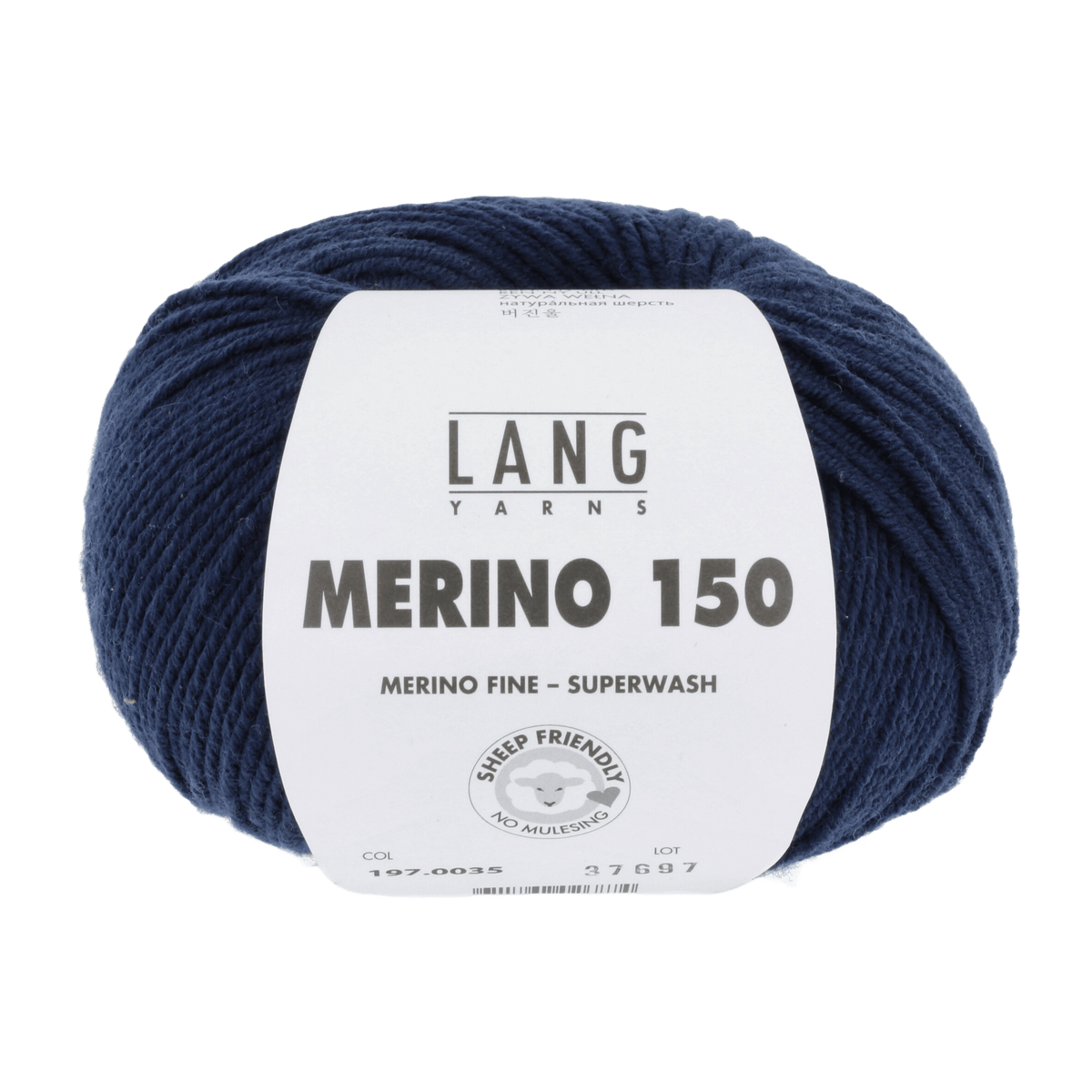 Lang Yarns Knitting Pattern Small - 12 balls / blue marine 197.0035 Sweater Pattern Bundle in MERINO 150 by LANGYARNS | Punto 55-010