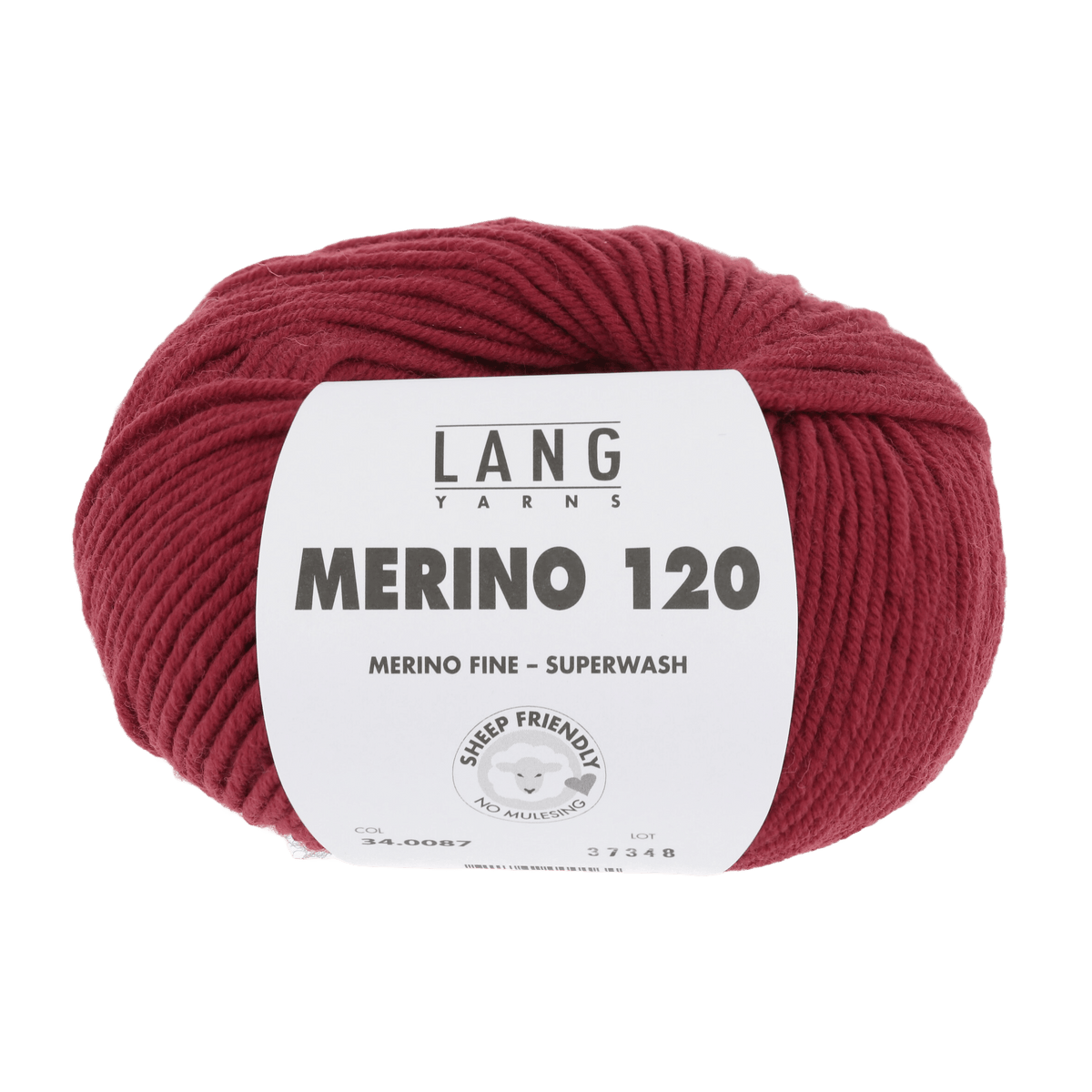 Lang Yarns Knitting Pattern Small - 12 balls / chianti 34.0087 ASHLEY Sweater Pattern Bundle in Merino 120 by LANGYARNS | Fatto a Mano 286-081